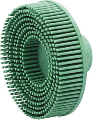 Value Collection - 3" 50 Grit Ceramic Straight Disc Brush - Threaded Hole Connector, 5/8" Trim Length, 1/4-20 Threaded Arbor Hole - USA Tool & Supply