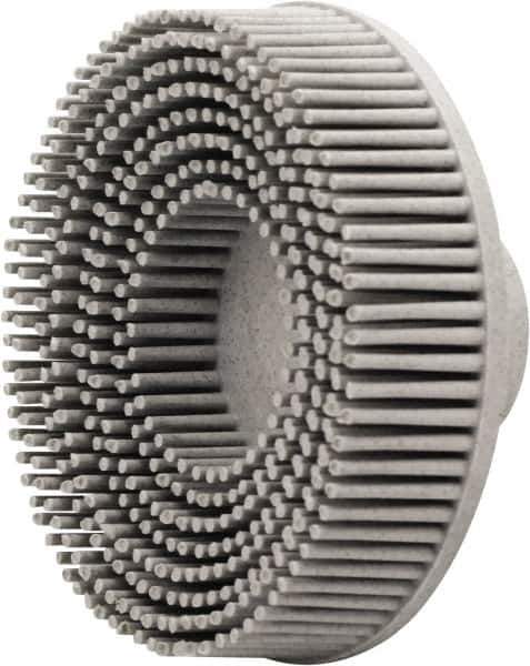 Value Collection - 3" 120 Grit Ceramic Straight Disc Brush - Threaded Hole Connector, 5/8" Trim Length, 1/4-20 Threaded Arbor Hole - USA Tool & Supply