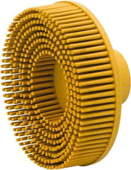 Value Collection - 3" 80 Grit Ceramic Straight Disc Brush - Threaded Hole Connector, 5/8" Trim Length, 1/4-20 Threaded Arbor Hole - USA Tool & Supply