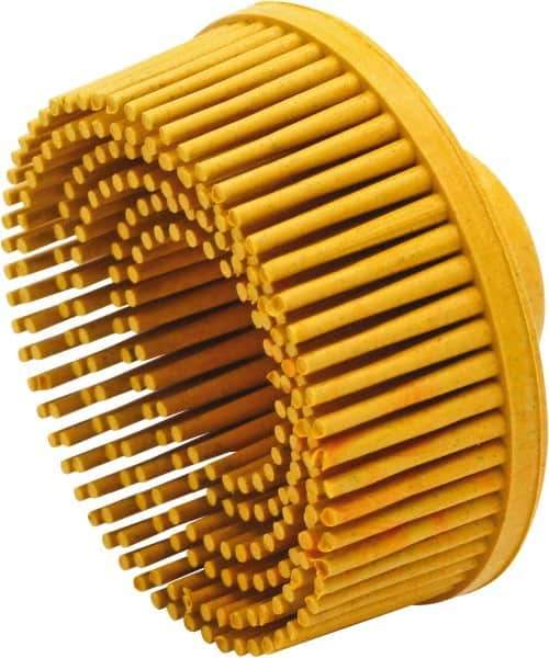 Value Collection - 2" 80 Grit Ceramic Straight Disc Brush - Threaded Hole Connector, 5/8" Trim Length, 1/4-20 Threaded Arbor Hole - USA Tool & Supply