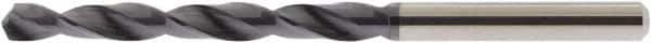 Accupro - 19/64" 118° Solid Carbide Jobber Drill - AlTiN Finish, Right Hand Cut, Spiral Flute, Straight Shank, 117mm OAL - USA Tool & Supply