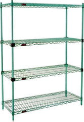 Eagle MHC - 4 Shelf Eagle MHC Wire Shelving - Starter Unit - 72" Wide x 24" Deep x 74" High, - USA Tool & Supply