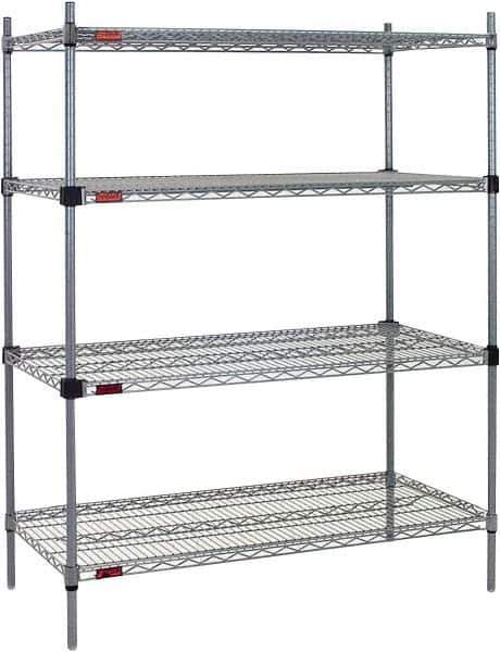 Eagle MHC - 4 Shelf Eagle MHC Wire Shelving - Starter Unit - 72" Wide x 24" Deep x 74" High, - USA Tool & Supply
