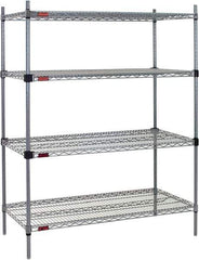 Eagle MHC - 4 Shelf Eagle MHC Wire Shelving - Starter Unit - 72" Wide x 24" Deep x 74" High, - USA Tool & Supply