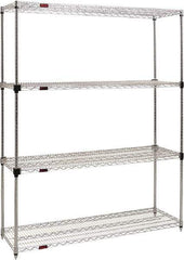 Eagle MHC - 4 Shelf Eagle MHC Wire Shelving - Starter Unit - 60" Wide x 24" Deep x 74" High, - USA Tool & Supply