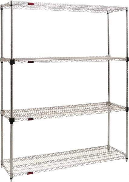 Eagle MHC - 4 Shelf Eagle MHC Wire Shelving - Starter Unit - 48" Wide x 24" Deep x 74" High, - USA Tool & Supply