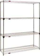 Eagle MHC - 4 Shelf Eagle MHC Wire Shelving - Starter Unit - 48" Wide x 24" Deep x 74" High, - USA Tool & Supply