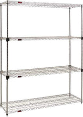 Eagle MHC - 4 Shelf Eagle MHC Wire Shelving - Starter Unit - 48" Wide x 24" Deep x 74" High, - USA Tool & Supply
