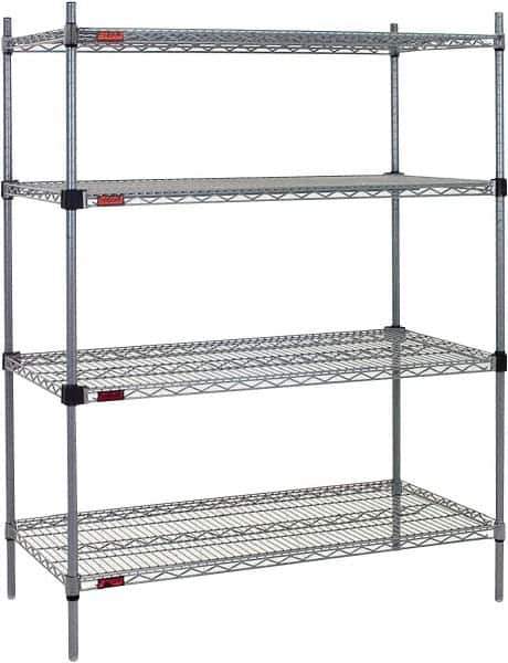 Eagle MHC - 4 Shelf Eagle MHC Wire Shelving - Starter Unit - 36" Wide x 24" Deep x 74" High, - USA Tool & Supply