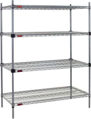 Eagle MHC - 4 Shelf Eagle MHC Wire Shelving - Starter Unit - 36" Wide x 24" Deep x 74" High, - USA Tool & Supply