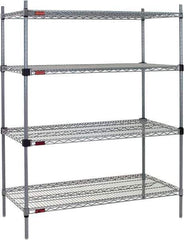 Eagle MHC - 4 Shelf Eagle MHC Wire Shelving - Starter Unit - 72" Wide x 18" Deep x 74" High, - USA Tool & Supply