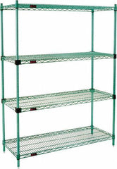 Eagle MHC - 4 Shelf Eagle MHC Wire Shelving - Starter Unit - 60" Wide x 18" Deep x 74" High, - USA Tool & Supply