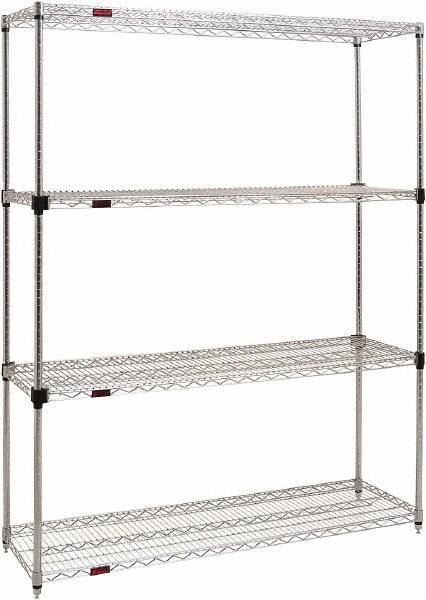 Eagle MHC - 4 Shelf Eagle MHC Wire Shelving - Starter Unit - 60" Wide x 18" Deep x 74" High, - USA Tool & Supply