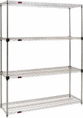 Eagle MHC - 4 Shelf Eagle MHC Wire Shelving - Starter Unit - 60" Wide x 18" Deep x 74" High, - USA Tool & Supply