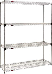 Eagle MHC - 4 Shelf Eagle MHC Wire Shelving - Starter Unit - 48" Wide x 18" Deep x 74" High, - USA Tool & Supply