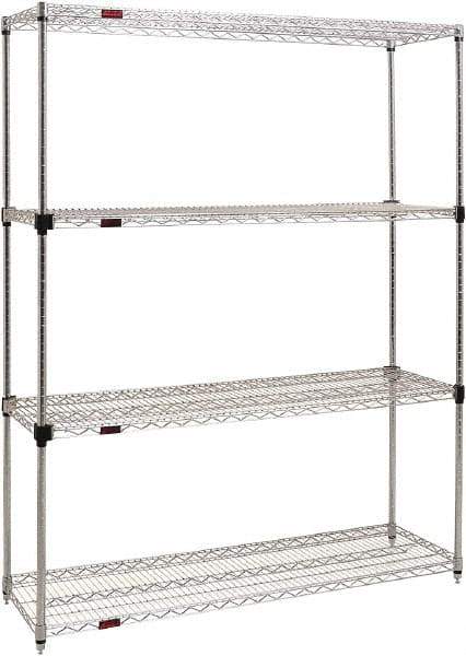 Eagle MHC - 4 Shelf Eagle MHC Wire Shelving - Starter Unit - 36" Wide x 18" Deep x 74" High, - USA Tool & Supply