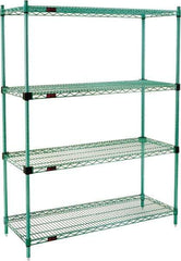Eagle MHC - 4 Shelf Eagle MHC Wire Shelving - Starter Unit - 36" Wide x 18" Deep x 74" High, - USA Tool & Supply