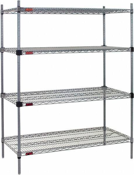 Eagle MHC - 4 Shelf Eagle MHC Wire Shelving - Starter Unit - 36" Wide x 18" Deep x 74" High, - USA Tool & Supply