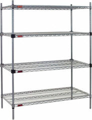 Eagle MHC - 4 Shelf Eagle MHC Wire Shelving - Starter Unit - 36" Wide x 18" Deep x 74" High, - USA Tool & Supply