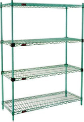 Eagle MHC - 4 Shelf Eagle MHC Wire Shelving - Starter Unit - 36" Wide x 18" Deep x 74" High, - USA Tool & Supply