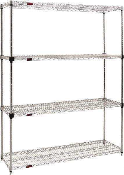 Eagle MHC - 4 Shelf Eagle MHC Wire Shelving - Starter Unit - 36" Wide x 18" Deep x 74" High, - USA Tool & Supply