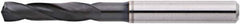 Accupro - 11/16" 135° Spiral Flute Solid Carbide Screw Machine Drill Bit - AlTiN Finish, Right Hand Cut, 72mm Flute Length, 123mm OAL, Straight Shank, Through Coolant - USA Tool & Supply