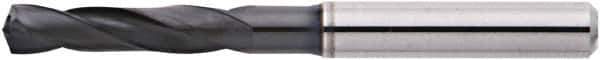 Accupro - 13/32" 135° Spiral Flute Solid Carbide Screw Machine Drill Bit - AlTiN Finish, Right Hand Cut, 51mm Flute Length, 96mm OAL, Straight Shank, Through Coolant - USA Tool & Supply