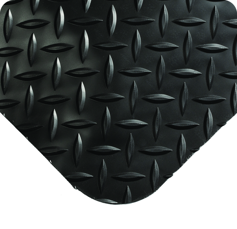 Diamond Plate SpongeCote Floor Mat - 2' x 3' x 9/16" Thick - (Black Anti-Fatigue) - USA Tool & Supply