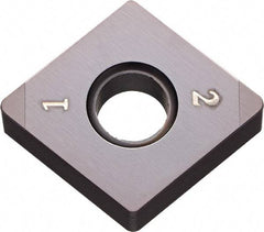 Kyocera - CNGA433 ME Grade KBN05M CBN Turning Insert - Megacoat Finish, 80° Diamond, 1/2" Inscr Circle, 3/16" Thick, 3/64" Corner Radius - USA Tool & Supply