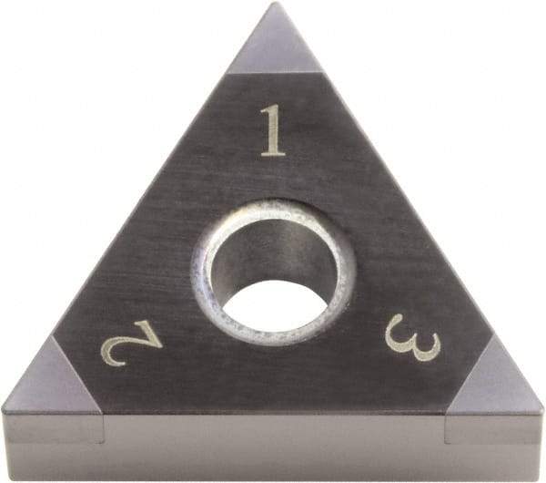 Kyocera - TNGA331 ME Grade KBN05M CBN Turning Insert - Megacoat Finish, 60° Triangle, 3/8" Inscr Circle, 3/16" Thick, 1/64" Corner Radius - USA Tool & Supply