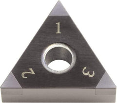 Kyocera - TNGA331 ME Grade KBN05M CBN Turning Insert - Megacoat Finish, 60° Triangle, 3/8" Inscr Circle, 3/16" Thick, 1/64" Corner Radius - USA Tool & Supply