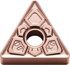 Kyocera - TNMG333 KG Grade CA320 Carbide Turning Insert - TiCN/Al2O3 Finish, 60° Triangle, 3/8" Inscr Circle, 3/16" Thick, 3/64" Corner Radius - USA Tool & Supply