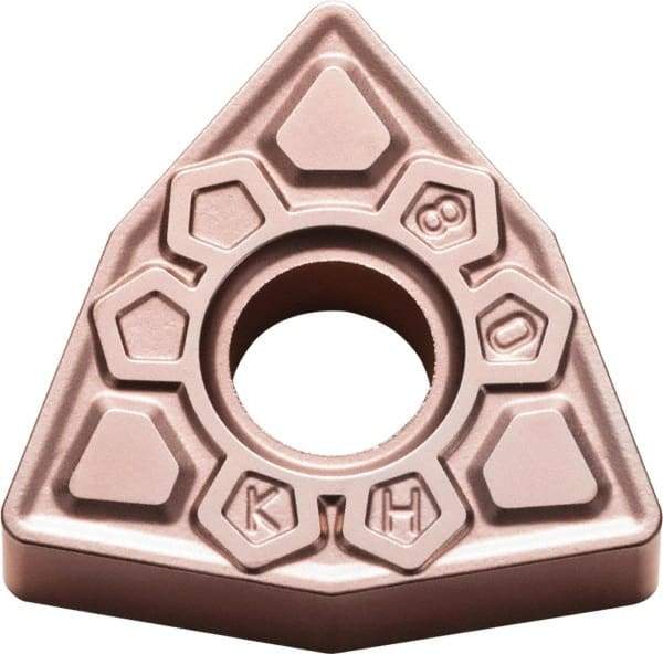 Kyocera - WNMG432 KH Grade CA310 Carbide Turning Insert - TiCN/Al2O3 Finish, 80° Trigon, 1/2" Inscr Circle, 3/16" Thick, 1/32" Corner Radius - USA Tool & Supply