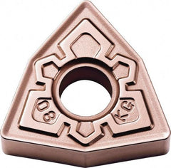 Kyocera - WNMG432 KG Grade CA320 Carbide Turning Insert - TiCN/Al2O3 Finish, 80° Trigon, 1/2" Inscr Circle, 3/16" Thick, 1/32" Corner Radius - USA Tool & Supply