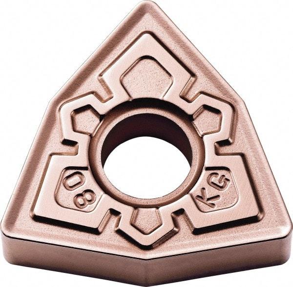 Kyocera - WNMG432 KG Grade CA315 Carbide Turning Insert - TiCN/Al2O3 Finish, 80° Trigon, 1/2" Inscr Circle, 3/16" Thick, 1/32" Corner Radius - USA Tool & Supply