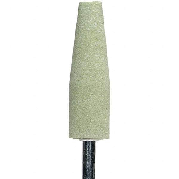 Norton - 2-1/2" Head Diam x 3/4" Thickness, A1, Cone End, Ceramic Mounted Point - Green, Extra Coarse Grade, 36 Grit, 19,800 RPM - USA Tool & Supply