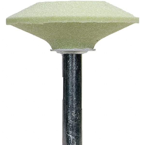 Norton - 5/8" Head Diam x 1-7/8" Thickness, A36, Wheel Tapered Edge End, Ceramic Mounted Point - Green, Extra Coarse Grade, 36 Grit, 23,520 RPM - USA Tool & Supply