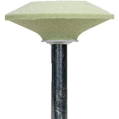 Norton - 5/8" Head Diam x 1-7/8" Thickness, A36, Wheel Tapered Edge End, Ceramic Mounted Point - Green, Extra Coarse Grade, 36 Grit, 23,520 RPM - USA Tool & Supply
