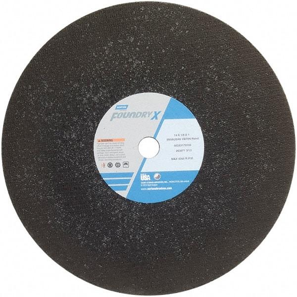 Norton - 16" Zirconia Alumina Cutoff Wheel - 5/32" Thick, 1" Arbor - USA Tool & Supply