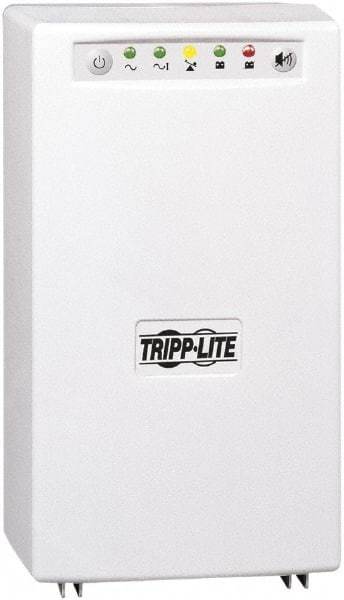 Tripp-Lite - 15 Amp, 700 VA, Tower Mount Line Interactive Backup Uninterruptible Power Supply - Backup 18 min with Full Load & 42 min with Half Load, 120 VAC Input & Output, 450 Watt Output, 1 Phases, 6 Outlets - USA Tool & Supply