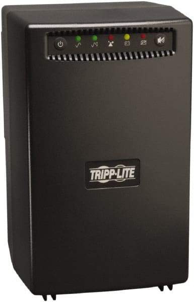 Tripp-Lite - 15 Amp, 1,500 VA, Tower Mount Line Interactive Backup Uninterruptible Power Supply - Backup 4 min with Full Load & 8-1/2 min with Half Load, 120 VAC Input & Output, 940 Watt Output, 1 Phases, 8 Outlets - USA Tool & Supply