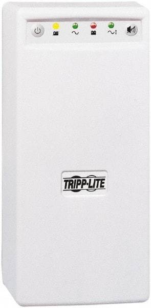 Tripp-Lite - 15 Amp, 350 VA, Tower Mount Line Interactive Backup Uninterruptible Power Supply - Backup 15-1/2 min with Full Load & 37 min with Half Load, 120 VAC Input & Output, 225 Watt Output, 1 Phases, 4 Outlets - USA Tool & Supply
