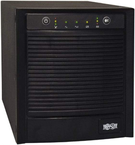 Tripp-Lite - 20 Amp, 3,000 VA, Tower Mount Line Interactive Backup Uninterruptible Power Supply - Backup 3-1/2 min with Full Load & 10 min with Half Load, 120 VAC Input & Output, 2,250 Watt Output, 1 Phases, 8 Outlets - USA Tool & Supply