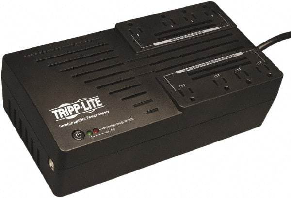 Tripp-Lite - 15 Amp, 700 VA, Tower Mount Line Interactive Backup Uninterruptible Power Supply - Backup 2 min with Full Load & 8.6 min with Half Load, 120 VAC Input & Output, 350 Watt Output, 1 Phases, 8 Outlets - USA Tool & Supply