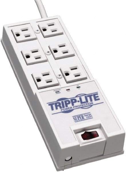 Tripp-Lite - 6 Outlets, 120 VAC15 Amps, 6' Cord, Power Outlet Strip - Floor, Keyhole Mount, 5-15 NEMA Configuration, 9-1/2" Strip - USA Tool & Supply
