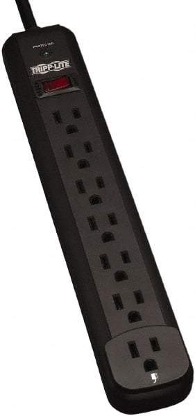 Tripp-Lite - 7 Outlets, 120 VAC15 Amps, 12' Cord, Power Outlet Strip - Floor, Keyhole Mount, 5-15 NEMA Configuration, 11.69" Strip - USA Tool & Supply