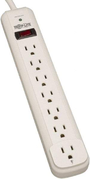 Tripp-Lite - 7 Outlets, 120 VAC15 Amps, 12' Cord, Power Outlet Strip - Floor, Keyhole Mount, 5-15 NEMA Configuration, 11.69" Strip - USA Tool & Supply