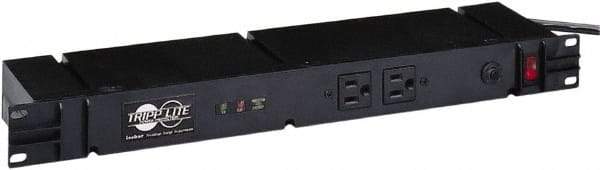 Tripp-Lite - 12 Outlets, 120 VAC15 Amps, 10' Cord, Power Outlet Strip - Floor, Keyhole Mount, 5-15 NEMA Configuration, 4" Strip - USA Tool & Supply