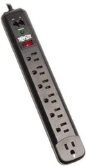 Tripp-Lite - 7 Outlets, 120 VAC15 Amps, 6' Cord, Power Outlet Strip - Floor, Keyhole Mount, 5-15 NEMA Configuration, 12.51" Strip - USA Tool & Supply