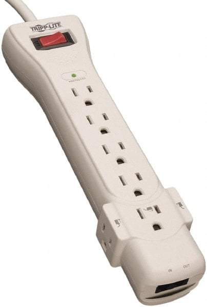 Tripp-Lite - 7 Outlets, 120 VAC15 Amps, 6' Cord, Power Outlet Strip - Floor, Keyhole Mount, 5-15 NEMA Configuration, 10.3" Strip - USA Tool & Supply
